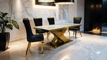 Load image into Gallery viewer, Basilicata Gold Chair (2/CTN) White, Gray, &amp; Black