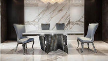 Load image into Gallery viewer, Basilicata 7 Pc Dining Set Gold &amp; Silver