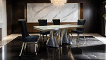 Load image into Gallery viewer, Basilicata 7 Pc Dining Set Gold &amp; Silver