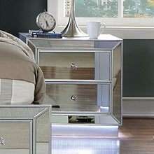 Load image into Gallery viewer, BELLADONNA Night Stand w/ LED &amp; USB, Silver