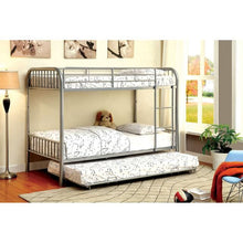 Load image into Gallery viewer, RAINBOW Silver Metal Twin/Twin Bunk Bed