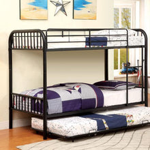 Load image into Gallery viewer, RAINBOW Black Metal Twin/Twin Bunk Bed image