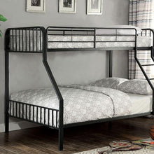 Load image into Gallery viewer, CLEMENT Black Metal Twin/Full Bunk Bed image