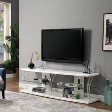 Load image into Gallery viewer, Ernst White/Clear 72&quot; TV Stand