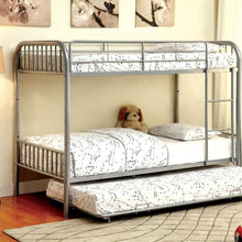 Load image into Gallery viewer, RAINBOW Silver Metal Twin/Twin Bunk Bed image