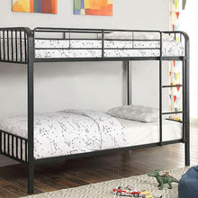 Load image into Gallery viewer, CLEMENT Black Metal Twin/Twin Bunk Bed image