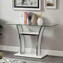 Load image into Gallery viewer, Staten Glossy White/Chrome Sofa Table image