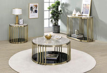 Load image into Gallery viewer, OFELIA End Table, Antique Brass/Black
