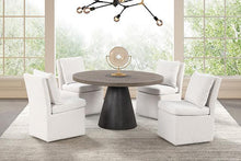 Load image into Gallery viewer, Broager 5 Pc Dining Table Set (White Caster Chairs) Rustic Oak
