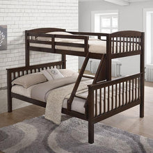 Load image into Gallery viewer, Brookings Twin/Full Bunk Bed White, Brown &amp; Black