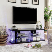 Load image into Gallery viewer, Ernst Black/Clear 60&quot; TV Stand