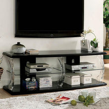 Load image into Gallery viewer, Ernst Black/Clear 60&quot; TV Stand image