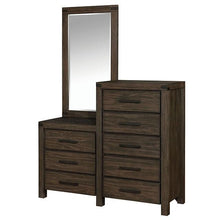 Load image into Gallery viewer, Rexburg Wire-Brushed Rustic Brown 8-Drawer Dresser Mirror