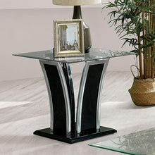 Load image into Gallery viewer, Staten Glossy Black/Chrome End Table image