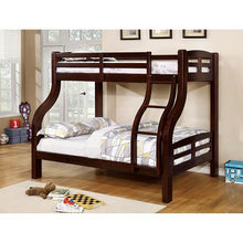 Load image into Gallery viewer, Solpine Espresso Twin/Full Bunk Bed