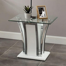 Load image into Gallery viewer, Staten Glossy White/Chrome End Table