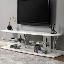 Load image into Gallery viewer, Ernst White/Clear 60&quot; TV Stand image