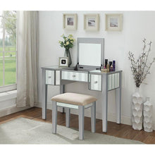 Load image into Gallery viewer, Joyce Silver Vanity w/ Stool