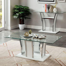 Load image into Gallery viewer, Staten Glossy White/Chrome Coffee Table