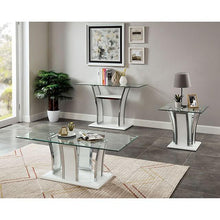 Load image into Gallery viewer, Staten Glossy White/Chrome End Table