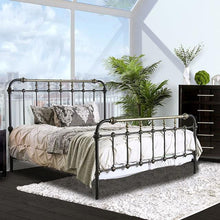 Load image into Gallery viewer, RIANA Antique Black Metal E.King, Full, Queen, &amp; Twin Bed