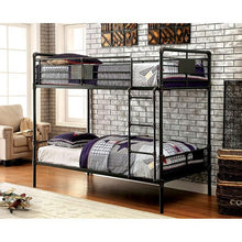 Load image into Gallery viewer, OLGA Antique Black Metal Twin/Twin Bunk Bed