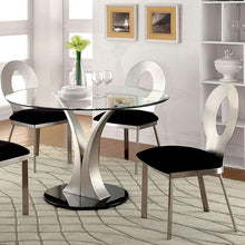 Load image into Gallery viewer, VALO Silver/Black Round Dining Table