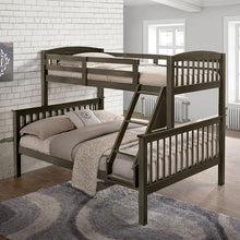 Load image into Gallery viewer, Brookings Twin/Full Bunk Bed White, Brown &amp; Black