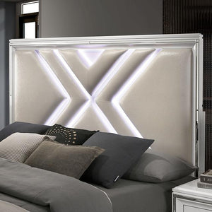 Emmeline Queen Bedroom Set Silver & White