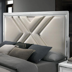 Emmeline Queen Bedroom Set Silver & White