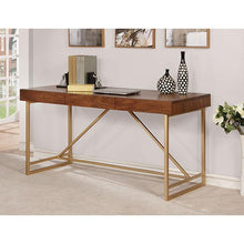 Load image into Gallery viewer, Halstein Light Walnut/Gold Desk