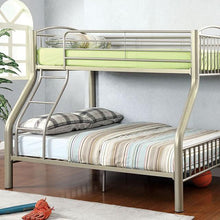 Load image into Gallery viewer, Lovia Metallic Gold Twin/Full Bunk Bed