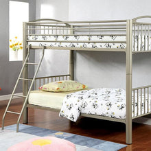 Load image into Gallery viewer, Lovia Metallic Gold Twin/Twin Bunk Bed