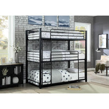 Load image into Gallery viewer, Olga I Sand Black Twin Triple Decker Bed