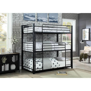 Olga I Sand Black Twin Triple Decker Bed