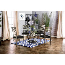 Load image into Gallery viewer, ROXO Silver/Black Round Dining Table