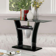 Load image into Gallery viewer, Staten Glossy Black/Chrome Sofa Table image