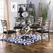 Load image into Gallery viewer, ROXO Silver/Black Round Dining Table image