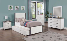 Load image into Gallery viewer, PRIAM Full &amp; Twin Bed, White/Gray, Pink, Chrome, &amp; Yellow