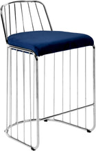 Load image into Gallery viewer, Gio Navy Velvet Stool
