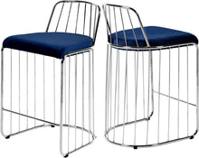 Load image into Gallery viewer, Gio Navy Velvet Stool