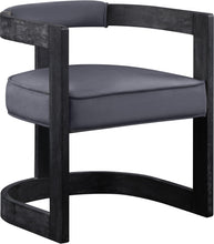 Load image into Gallery viewer, Regency Grey Velvet Dining Chair