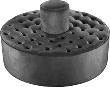 Load image into Gallery viewer, Banquet Grey Velvet Ottoman/Bench