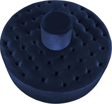 Load image into Gallery viewer, Banquet Navy Velvet Ottoman/Bench