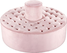 Load image into Gallery viewer, Banquet Pink Velvet Ottoman/Bench