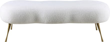 Load image into Gallery viewer, Nube White Faux Sheepskin Fur Bench