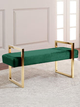 Load image into Gallery viewer, Olivia Green Velvet Bench