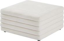 Load image into Gallery viewer, Lorenzo Cream Velvet Ottoman
