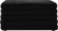 Load image into Gallery viewer, Lorenzo Black Velvet Ottoman
