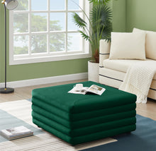 Load image into Gallery viewer, Lorenzo Green Velvet Ottoman